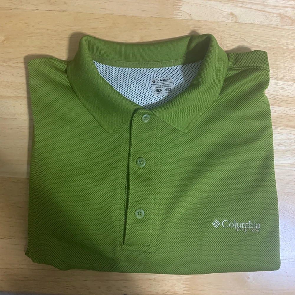 Columbia - Knit PFG - Button Vented Short Sleeves Shirt Lime Green Men's - 2XL